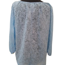 Load image into Gallery viewer, Women's Sheer Floral Burnout Blouse, Blue, Size XL
