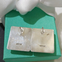 Load image into Gallery viewer, Debora Wayne Sterling Silver+ Dichroic Multi-color Glass Stud Earrings 1998
