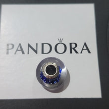 Load image into Gallery viewer, Pandora Sterling Silver Dark Blue Effervescence Murano Glass Bead 791630cz
