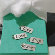 Load image into Gallery viewer, Carolyn Pollack Sterling Silver Charm Pendant Set: Live, Love, Sing, Dance
