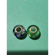 Load image into Gallery viewer, Murano Blue and Green Glass Beads foe European Bracelet
