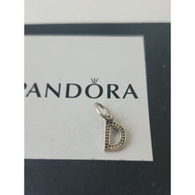 Load image into Gallery viewer, Pandora Sterling Silver Alphabet Letter D Dangle with Clear Zirconia - 791316cz

