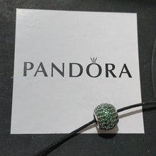 Load image into Gallery viewer, Pandora Sterling Silver Pave Lights Bead with Emerald Green Zirconia - 791051czn
