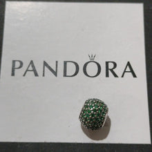 Load image into Gallery viewer, Pandora Sterling Silver Pave Lights Bead with Emerald Green Zirconia - 791051czn
