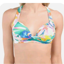 Load image into Gallery viewer, La Blanca Women's Keyhole Banded Push-Up Bra Bikini Top, Wild Tropics, size 8
