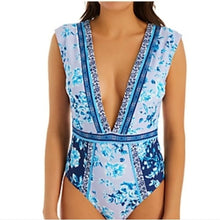 Load image into Gallery viewer, nanette lepore Priya Plunge Swimsuit, Lavender Trails,  10
