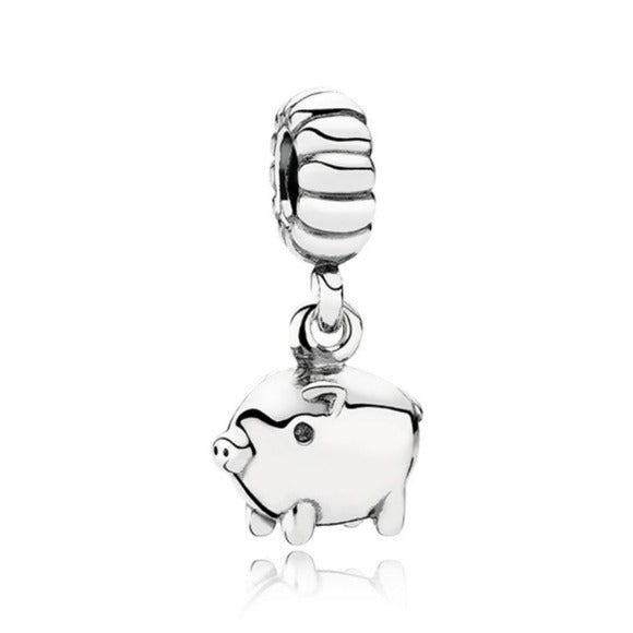 Pandora Retired Sterling Silver Piggy the Pig Animal Dangle Bead - 791094