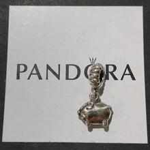 Load image into Gallery viewer, Pandora Retired Sterling Silver Piggy the Pig Animal Dangle Bead - 791094
