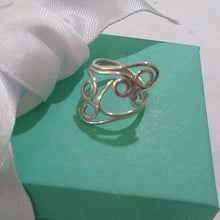 Load image into Gallery viewer, Sterling Silver 925 Openwork Scroll Ring, size 5.5
