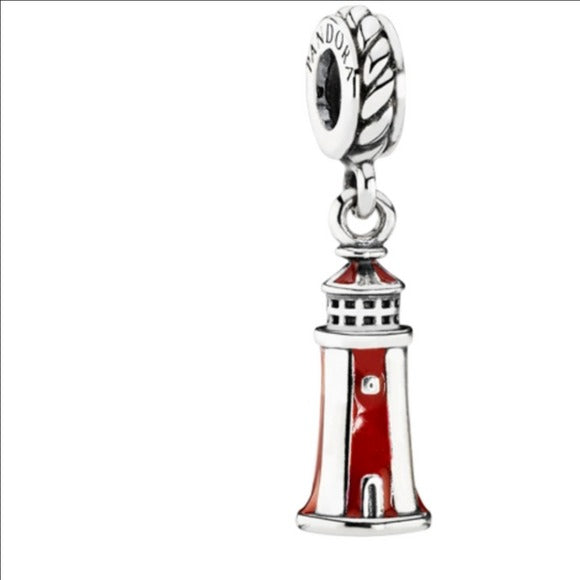 Pandora Retired Sterling Silver Lighthouse Dangle Nautical Charm 791137en42