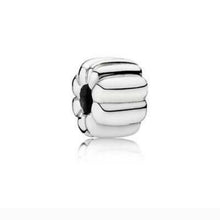 Load image into Gallery viewer, Pandora Sterling Silver Ribbed Clip Charm 790163
