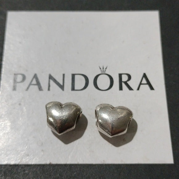 Pandora Sterling Silver Big Smooth Puffy Heart Charms, Set Of 2, 790137