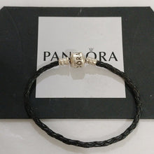 Load image into Gallery viewer, Pandora Double Black Braided Leather Bracelet  12.0"
