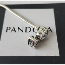 Load image into Gallery viewer, Pandora Sterling Silver 7" Snakechain Starter Bracelet w/ Letter J Charm 790323J

