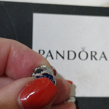 Load image into Gallery viewer, Pandora Sterling Silver Blue Pansy Charm w/Blue + White Enamel - 790777c02
