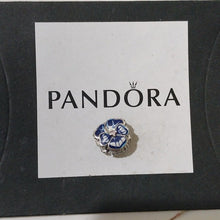 Load image into Gallery viewer, Pandora Sterling Silver Blue Pansy Charm w/Blue + White Enamel - 790777c02
