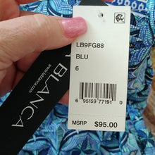 Load image into Gallery viewer, La Blanca The Realist Over the Shoulder Tankini Swim Top, Blue, size 6
