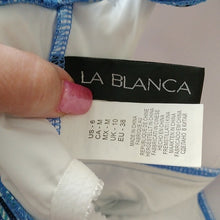 Load image into Gallery viewer, La Blanca The Realist Over the Shoulder Tankini Swim Top, Blue, size 6
