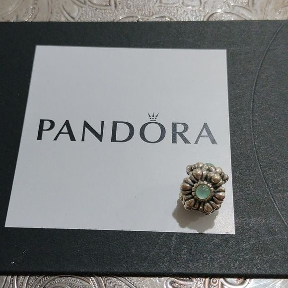 Pandora May Birthday Blooms Sterling Silver Charm with Chrysoprase 790580CH