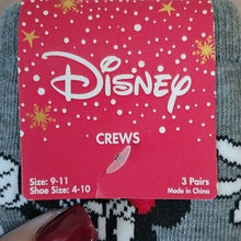 Load image into Gallery viewer, Christmas Holiday Minnie Mouse Crew Socks, Multicolor, 3 pair
