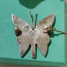 Load image into Gallery viewer, Hecho En Mexico AM 109 Sterling Silver Butterfly Moth Brooch with Abalone
