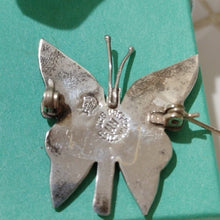 Load image into Gallery viewer, Hecho En Mexico AM 109 Sterling Silver Butterfly Moth Brooch with Abalone
