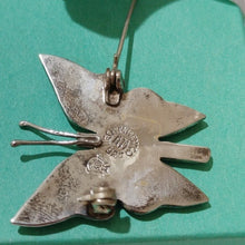Load image into Gallery viewer, Hecho En Mexico AM 109 Sterling Silver Butterfly Moth Brooch with Abalone
