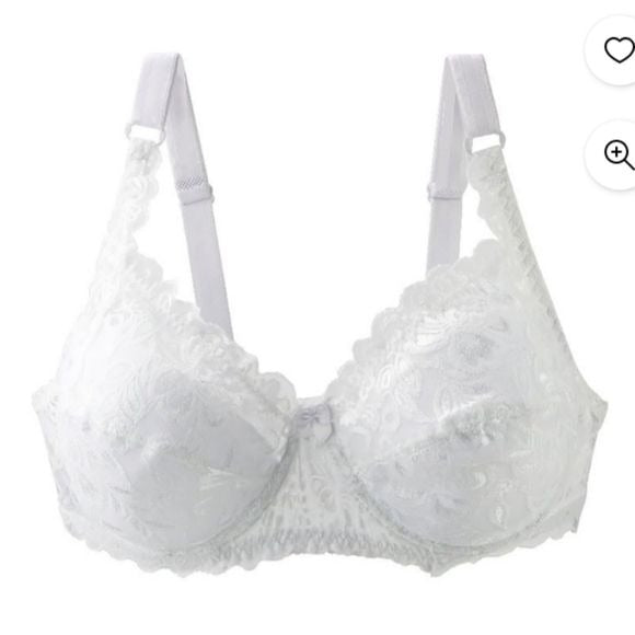 Classic White Lace Push-up Bra, XL