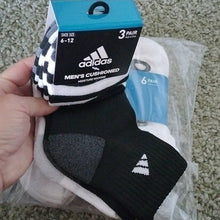 Load image into Gallery viewer, Adidas Men&#39;s Cushioned Quarter Crew &amp; Originals Low Cut White Socks 9 Pairs
