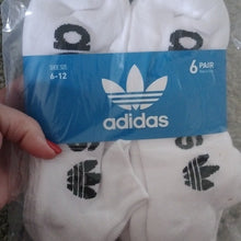 Load image into Gallery viewer, Adidas Men&#39;s Cushioned Quarter Crew &amp; Originals Low Cut White Socks 9 Pairs
