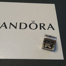 Load image into Gallery viewer, Pandora Letter K Alphabet Triangular Charm 925 Sterling Silver 790323K
