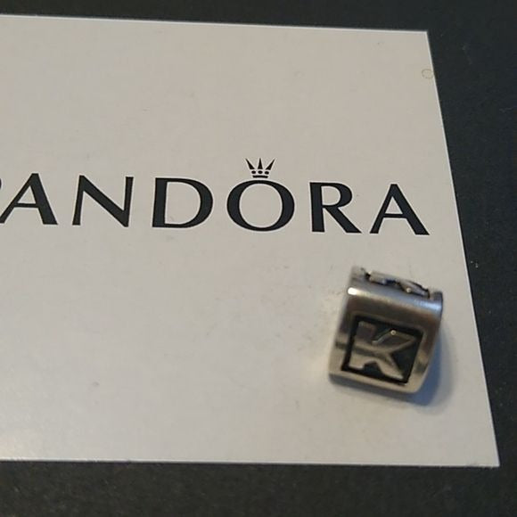 Pandora Letter K Alphabet Triangular Charm 925 Sterling Silver 790323K