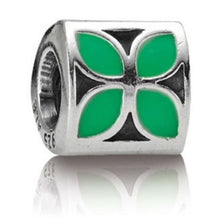 Load image into Gallery viewer, Pandora Retired Green Enamel Flower with Sterling Silver Bead - 790437EN03
