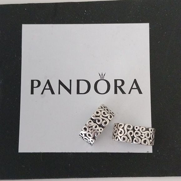 Pandora S-Clip Serpentine Swirl Charm 925 ALE 790338, Set of 2