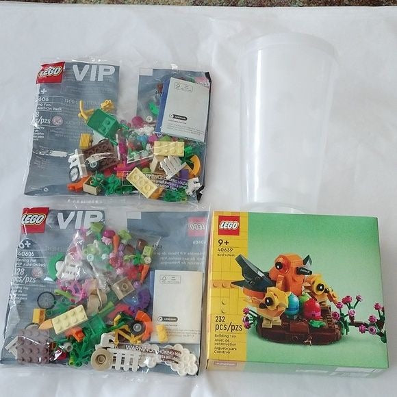 Lego 40639 Bird's Nest + 2x 40606 VIP Spring Fun Add-On Packs + 1x Large PAB Cup