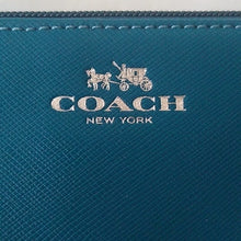Load image into Gallery viewer, Coach F52205 Darcy Leather Small Wristlet, SV/Teal
