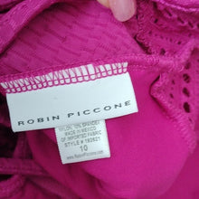 Load image into Gallery viewer, Robin Piccone Perla High Neck Crochet Mix Swimsuit, Orchid, 10
