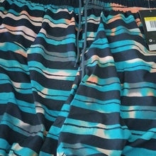 Load image into Gallery viewer, Nike Block Stripe Breaker 11&quot; Volley Swim Trunks, Blues/Orange, Size Medium
