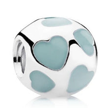 Load image into Gallery viewer, Pandora Retired Sterling Silver Love You Bead w/ Light Blue Enamel - 790543EN18
