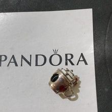 Load image into Gallery viewer, Pandora Sterling Silver Warm Cocoa Christmas Mug Charm w/ White + Red Enamel
