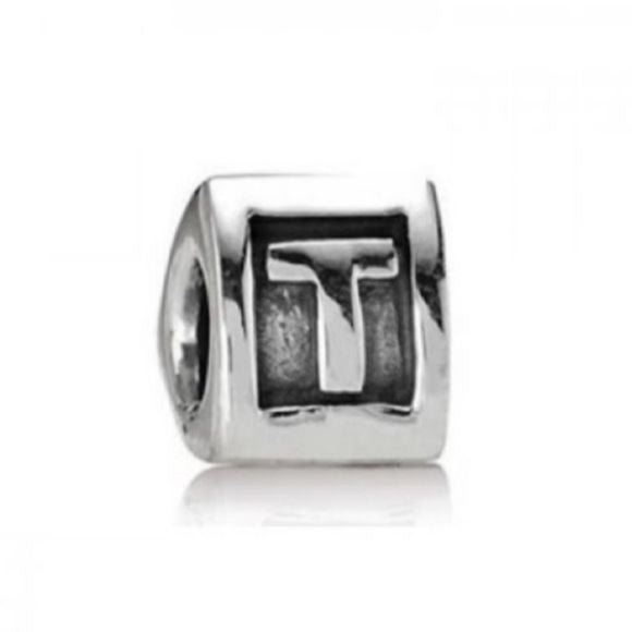 Pandora Letter T Alphabet Triangular Charm 925 Sterling Silver