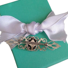 Load image into Gallery viewer, Beau 925 Sterling Silver and Onyx Filigree Brooch
