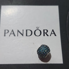 Load image into Gallery viewer, Pandora Retired Sterling Silver Pave Lights Bead with Teal Zirconia - 791051MCZ
