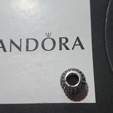 Load image into Gallery viewer, Pandora Retired Sterling Silver Pave Lights Bead with Teal Zirconia - 791051MCZ
