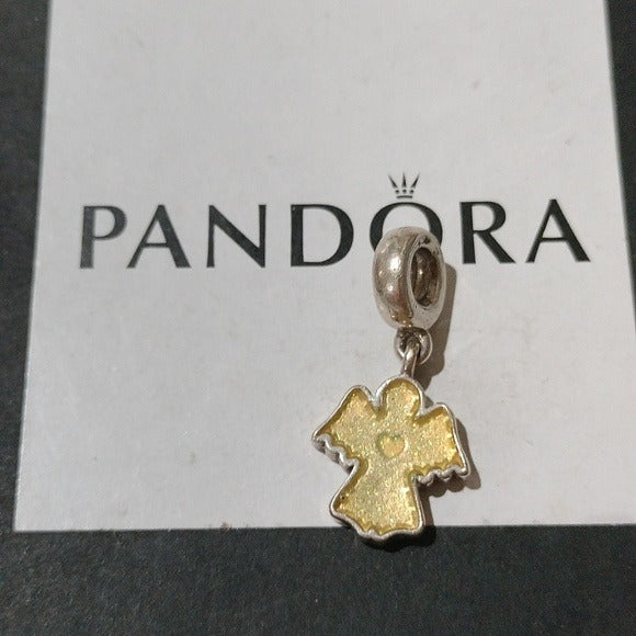 Pandora Sterling Silver Snow Angel Dangle Charm with Silver Enamel - 791238en51