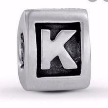 Load image into Gallery viewer, Pandora Letter K Alphabet Triangular Charm 925 Sterling Silver 790323K
