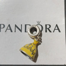 Load image into Gallery viewer, Pandora Ster Silver Belle&#39;s Dark Yellow Dress Disney Princess Dangle 791576enmx
