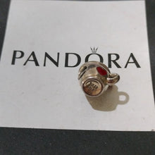 Load image into Gallery viewer, Pandora Sterling Silver Warm Cocoa Christmas Mug Charm w/ White + Red Enamel
