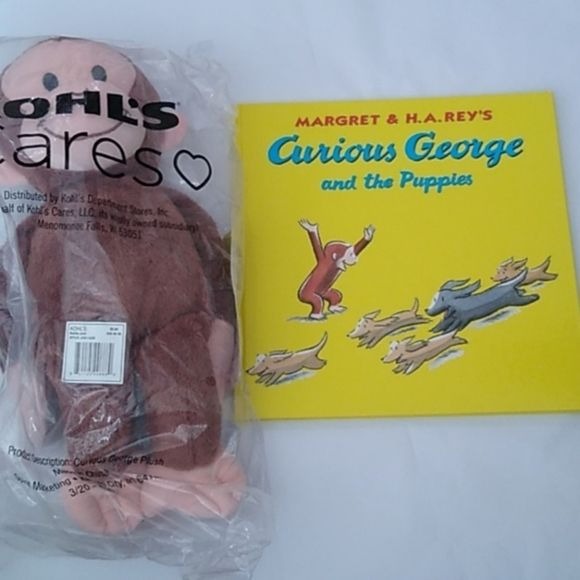Curious George Plush & the Puppies Book Kohl's Cares 2 Pc. Set