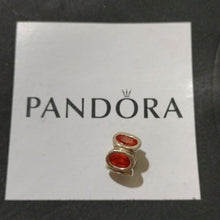 Load image into Gallery viewer, Pandora Retired Sterling Silver with Orange Zirconia Oval Lights Bead - 790311OC
